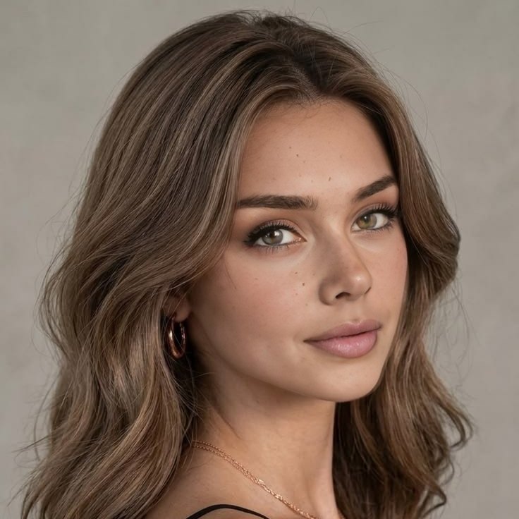 The brown-haired portrait with the face of the blond woman